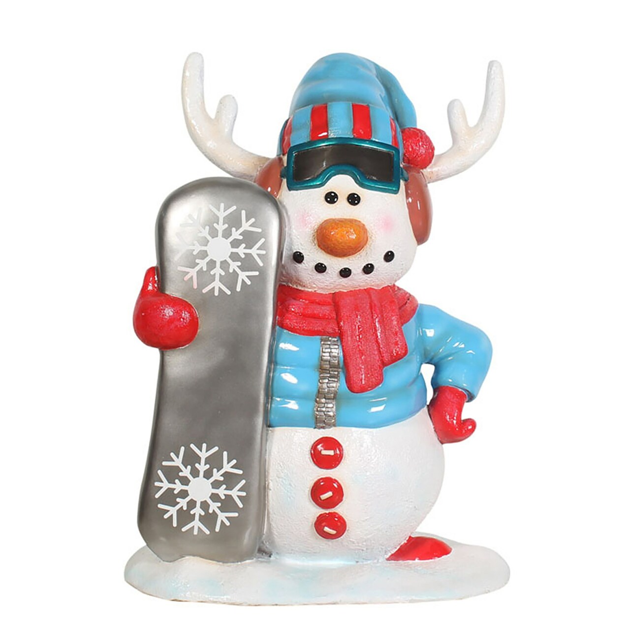 Universal Statues Snowman with Snowboard Commercial Outdoor Decoration - 36"